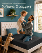Twin Mattress Pad, Quilted Mattress Protector Topper fits 16" Deep Pocket