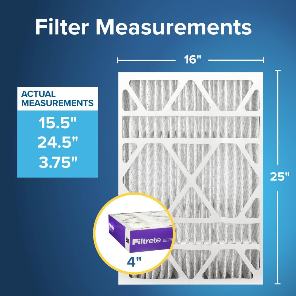 Filtrete 20x25x4 Air Filter, MERV 12, MPR 1550, 2 HVAC Filters