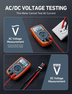 AstroAI Digital Multimeter Tester with Capacitance, 2000 Counts DC AC Voltmeter and Ohm Volt Amp Meter; Measures Voltage, Current, Resistance, Capacitance, Continuity and Diode, Orange