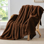 BEDELITE Ribbed Full Size Blanket for Bed, Olive Green, 84"x90"