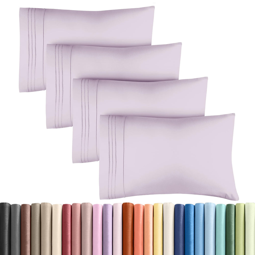 King Pillow Cases Set of 2 - Ultra Soft Cozy Pillowcase Covers - White