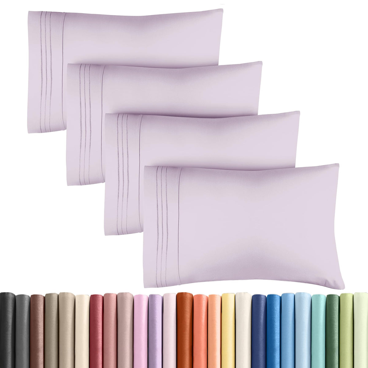 King Pillow Cases Set of 2 - Ultra Soft Cozy Pillowcase Covers - White