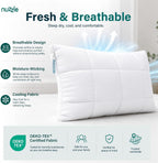 Nuzzle Neck Pillow Adjustable Standard Size Set of 2,Soft Luxury Hotel Feel