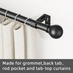GXOACKJ Curtain Rods for windows 28-78 inch, 5/8 inch Decorative Dark Walnut Wood Splicing Heavy Duty Metal Curtain Rod set with Brackets