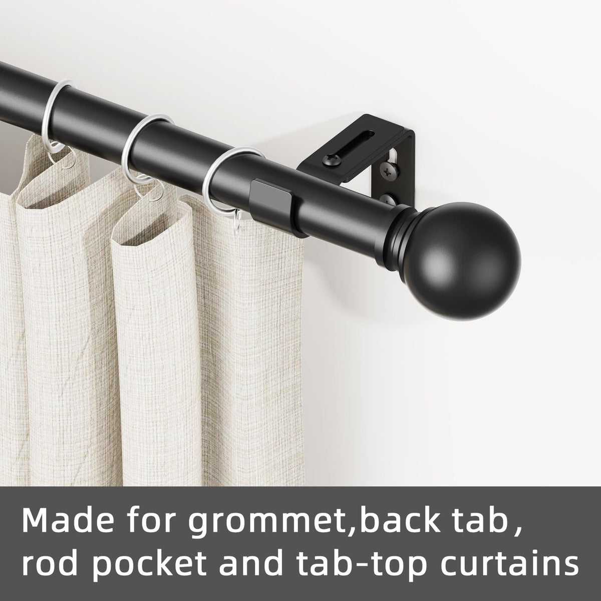 GXOACKJ Curtain Rods for windows 28-78 inch, 5/8 inch Decorative Dark Walnut Wood Splicing Heavy Duty Metal Curtain Rod set with Brackets