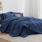 Love's cabin Twin Comforter Set, 5 Pieces Bed in a Bag, Aqua