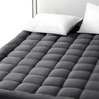 EASELAND King Size Mattress Pad Cotton Pillow Top Mattress Topper White