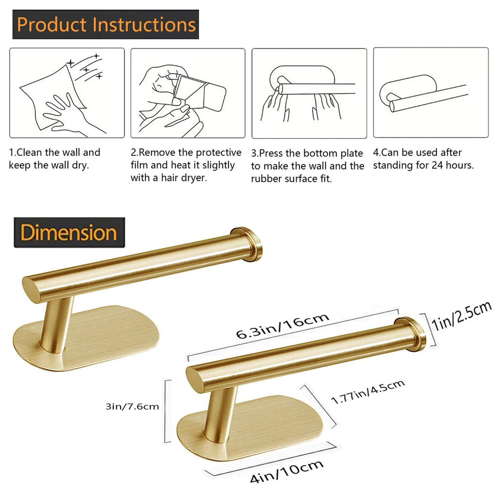 JOPOFI Toilet Paper Holder - Adhesive Toilet Paper Holder - Matte Black