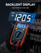 AstroAI Digital Multimeter Tester with Capacitance, 2000 Counts DC AC Voltmeter and Ohm Volt Amp Meter; Measures Voltage, Current, Resistance, Capacitance, Continuity and Diode, Orange