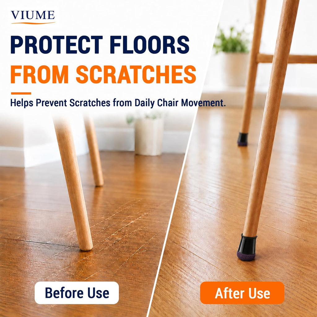 VIUME 24 Pcs Chair Leg Floor Protectors for Hardwood Floors Round
