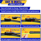 3 Wipers Fits Subaru Forester 2012-2018 Outback 2015-2019 Wiper Blades