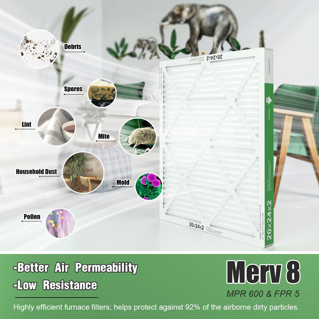 TRIGHTFILTERS 14x20x1 Air Filter 4 Pack, MERV 8 Filter Replacement