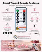 Homemory 12-Pack Remote Flameless LED Battery Tea Light Candles, 400+Hrs