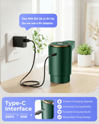 Water Jug Pump for 5 Gallon Bottle – Portable Electric USB-C Charging Dispenser, Dual Powerful Motors, Fast Flow, Fits 2-5 Gallon Jugs – Ideal for Home, Office, Camping, RV, Black