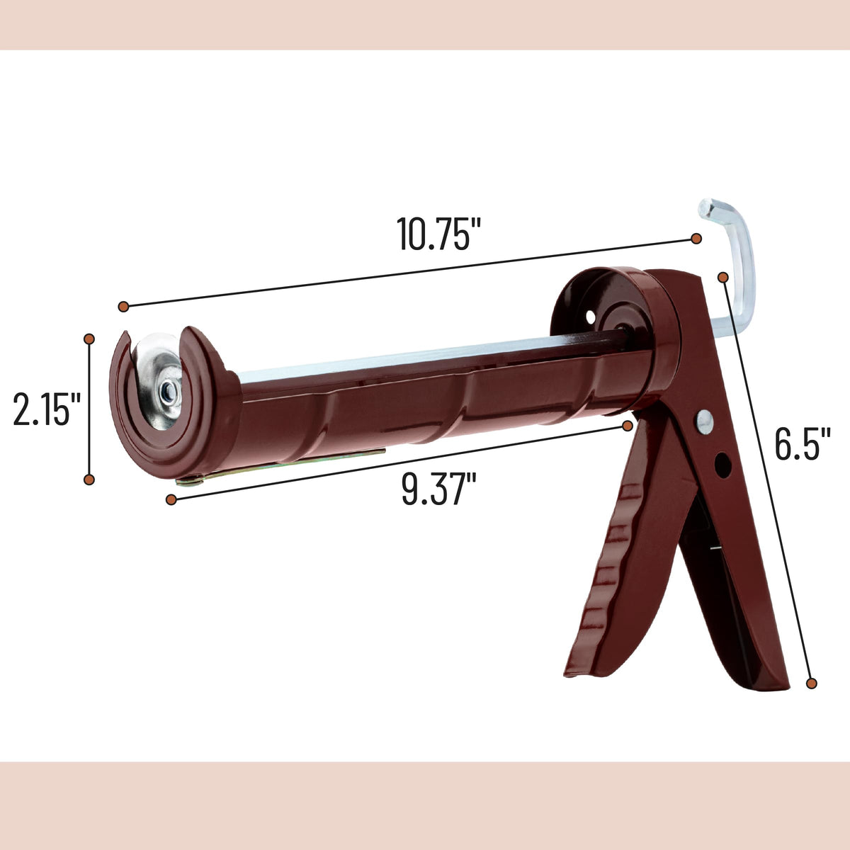 Bates- Caulking Gun, 10:1 Thrust Ratio, Orange, No Drip Sealant Gun