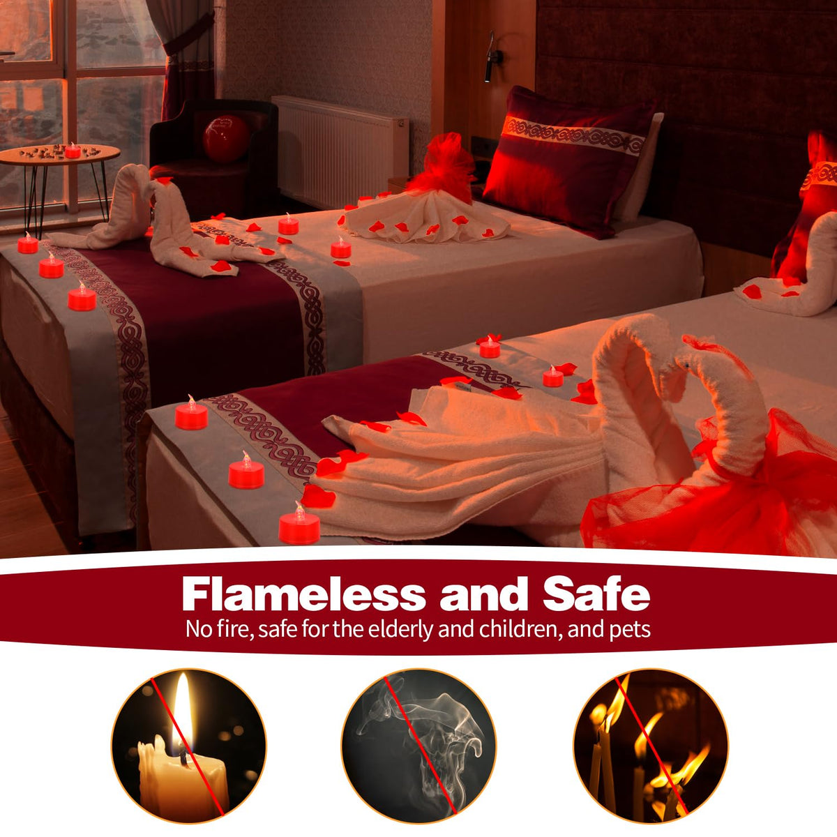 KOABY 12/24/50/100/200/400 Pack LED Tea Lights