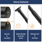 ENJOYBASICS 1" Black Shower Curtain Rod, 30-52" Adjustable, Secure Tension
