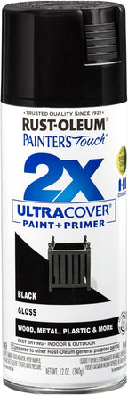 Rust-Oleum Painter's Touch 2X Ultra Cover Spray Paint, Gloss Black