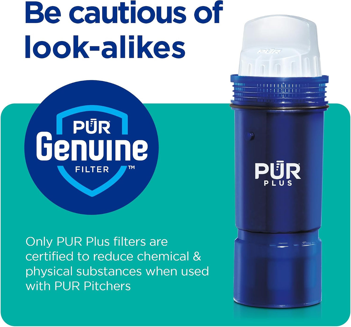 PUR PLUS Water Pitcher Replacement Filter with Lead Reduction (3 Pack), Blue – Compatible with all PUR Pitcher and Dispenser Filtration Systems