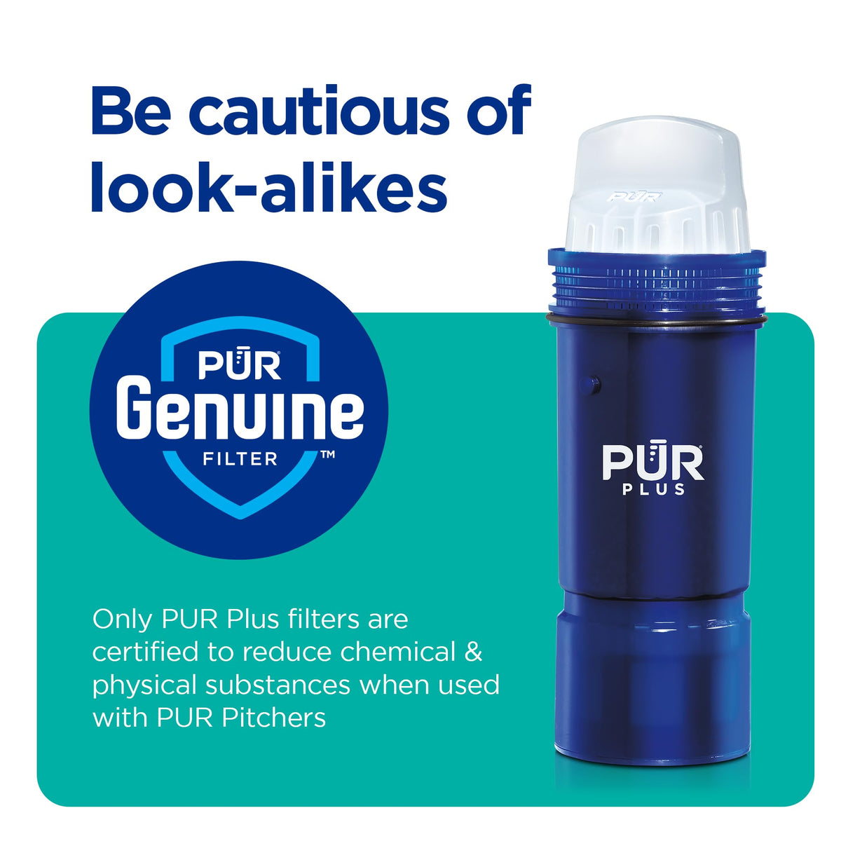 PUR PLUS Water Pitcher Replacement Filter with Lead Reduction (3 Pack), Blue – Compatible with all PUR Pitcher and Dispenser Filtration Systems
