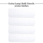 Tens Towels 4 Piece Extra Large Bath Towels 30 x 60 Inches, Dark Grey