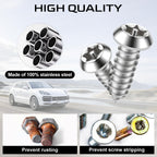 LivTee Rustproof License Plate Screws for Securing License Plates Frames and Covers on Cars and Trucks, 4 Sets Premium Stainless Steel Self Tapping Mounting Bolts (Black Zinc Plated)