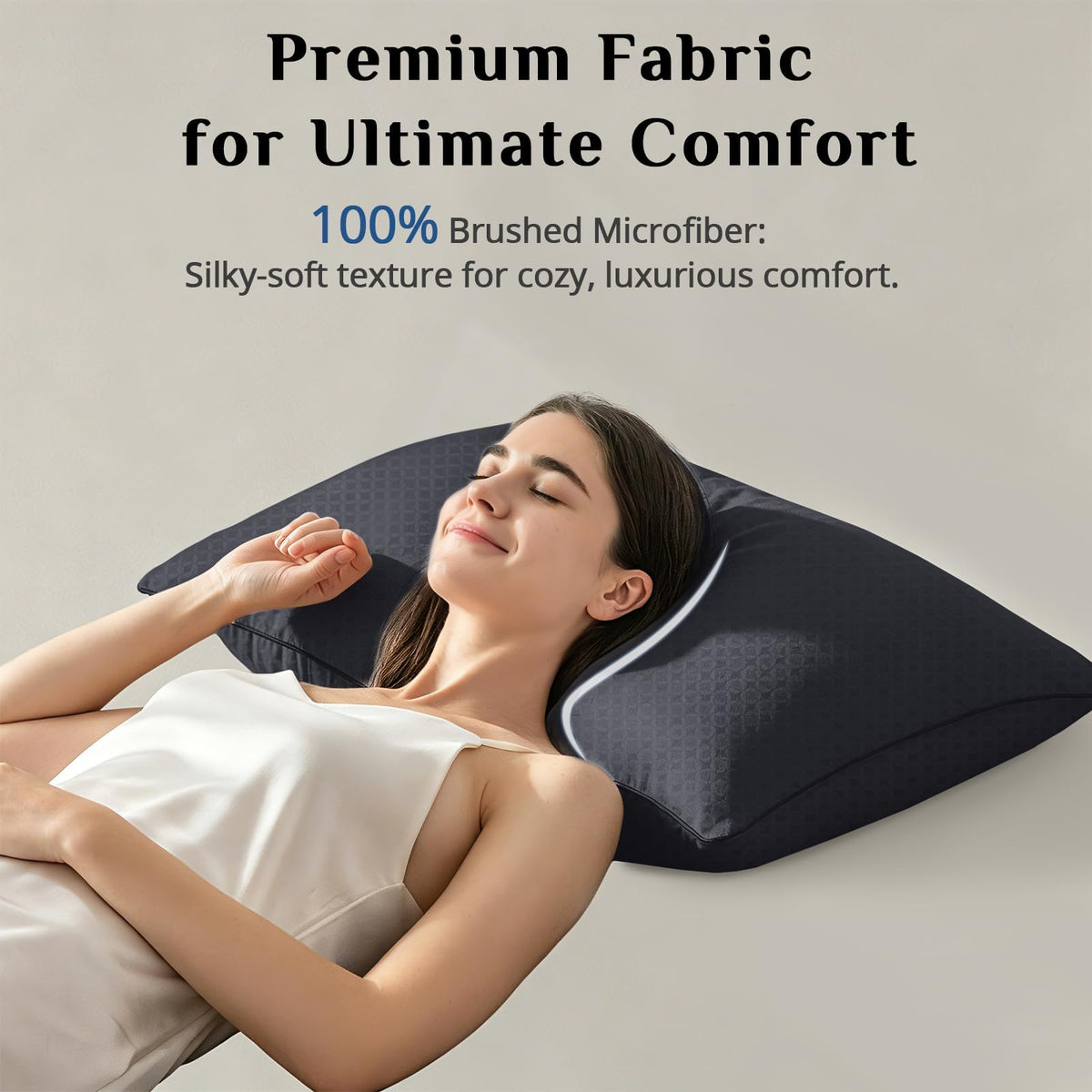 JOLLYVOGUE Firm King Size Pillows Set of 4, Cooling Supportive Bed Pillows with Oeko-Tex Certified Soft Down Alternative Fill, Luxury Hotel Quality for Back, Stomach and Side Sleepers