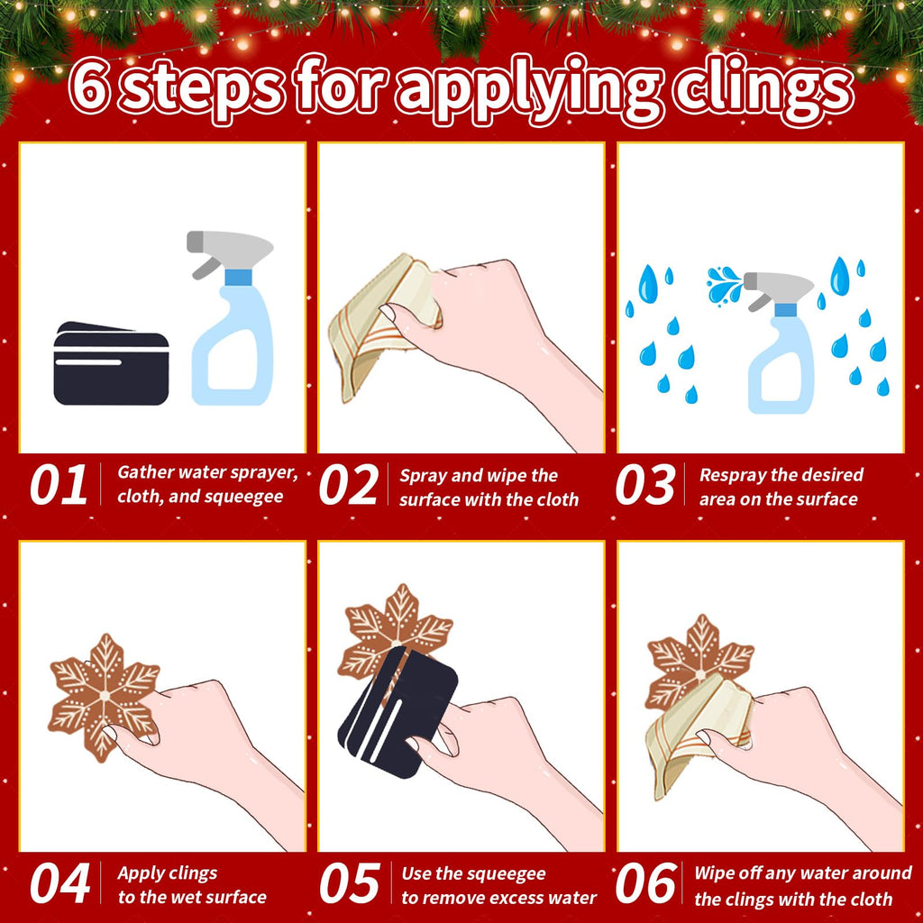 Christmas Window Clings for Glass Windows, Stickers for Window Decorations