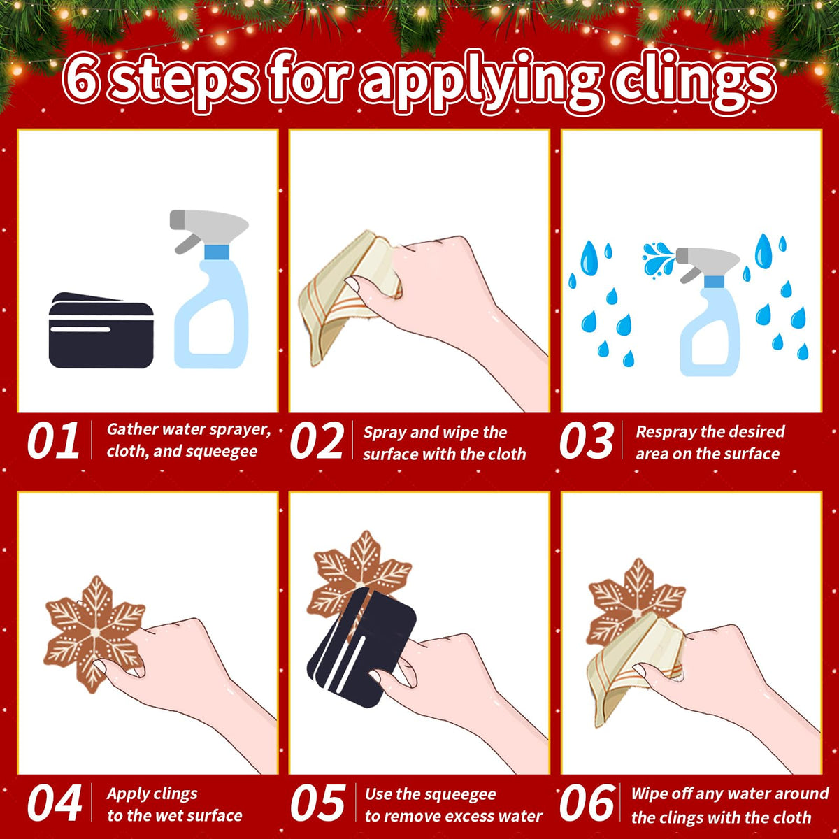 Christmas Window Clings for Glass Windows, Stickers for Window Decorations