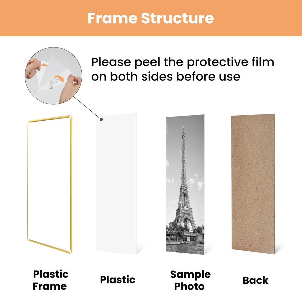upsimples 12x16 Poster Frame, Easy Slide-In Assembly, White, 3 Pack