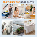 Axgatoxe 12 x 9 Ft Plastic Drop Cloths for Painting (30-Pack)