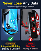 VANMASS【85+LBS Strongest Suction & Military-Grade Ultimate Car Phone Mount【Patent Safety Certs】 Cell Phone Holder for Dash Windshield Vent for iPhone 18 17 Pro Max Automobile Interior Sets, Ink Black