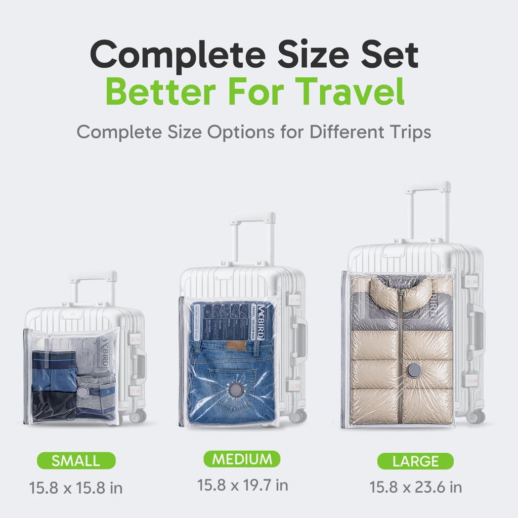 Vacbird Rechargeable Wireless Vacuum Pump + 10 Storage Bags – Compact Space Saver for Travel & Home, Perfect for Clothes, Blankets, Seasonal Organization