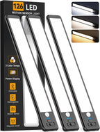 Under Cabinet Lighting Wireless, 15inch Motion Sensor Light, 3Pack-Black