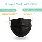 akgk KN95 Face Mask 50 PCS, Breathable Protection Masks, 5-Ply KN95 Black Masks, Cup Dust Safety Masks