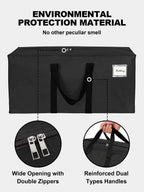 HOMESURE Supports 200lbs Heavy Duty Moving Bags - Strong Zipper & Wrap-Around Handles - Water-Resistant Storage Totes, Durable Alternative to Moving Boxes - 4 Pack - Semi-Transparent