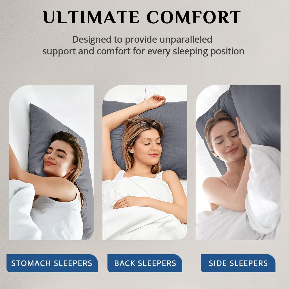 JOLLYVOGUE Firm King Size Pillows Set of 4, Cooling Supportive Bed Pillows with Oeko-Tex Certified Soft Down Alternative Fill, Luxury Hotel Quality for Back, Stomach and Side Sleepers