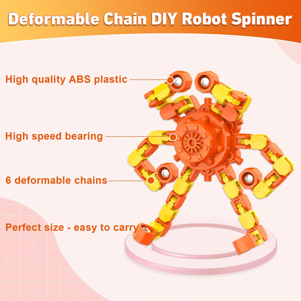 Transformable Fidget Spinners,9PCS Funny Sensory Fidget Toys for Kids