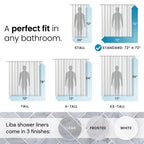 LiBa Shower Curtain PEVA 8G, 72x72 Inch Waterproof Clear