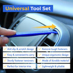 Auto Trim Removal Tool Kit (No Scratch Plastic Pry Kit), 5 Piece Set for Door Panel Removal Tool, Car Clips, Push Rivets, Molding, Dashboards, Interior Trim Tools, Red