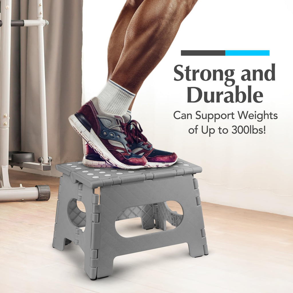 Handy Laundry Folding Step Stool 9 Inch, Pink, Non-Slip Holds 300 lbs