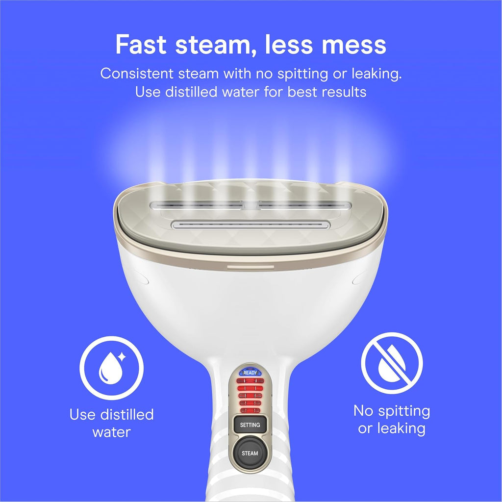 Conair Steamer for Clothes & Upholstery, Handheld, 3 Attachments, White