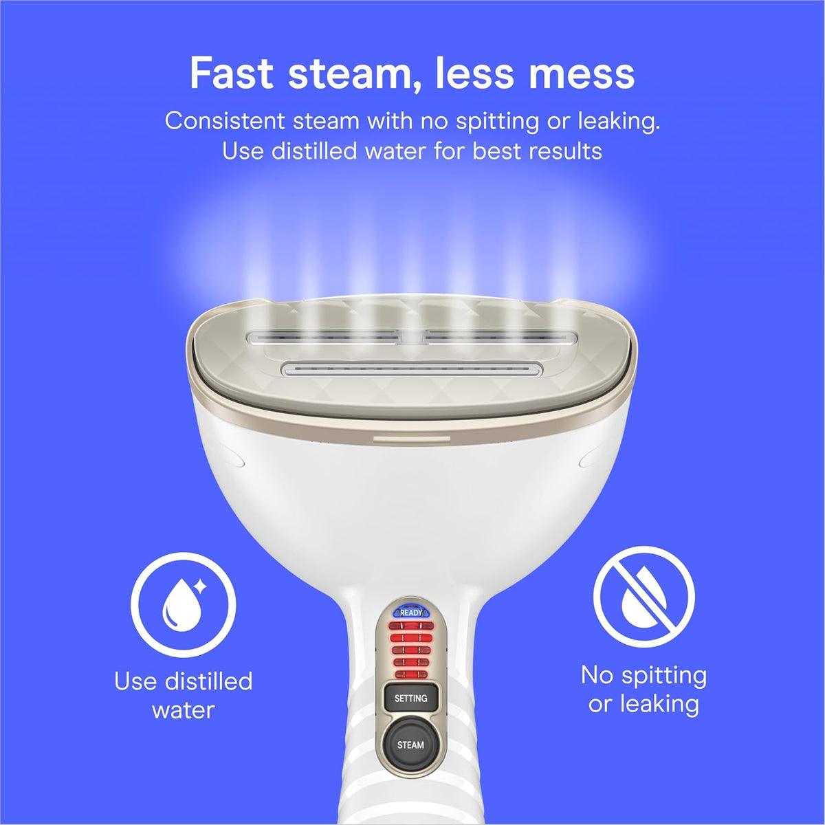 Conair Steamer for Clothes & Upholstery, Handheld, 3 Attachments, White