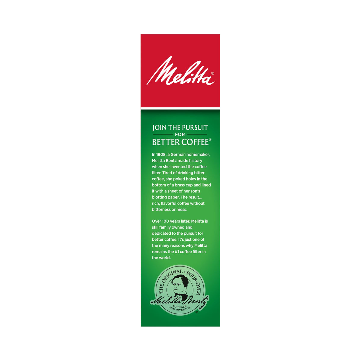 Melitta #4 Unbleached Coffee Filters, Natural Brown Cone Filters, 3-Pack