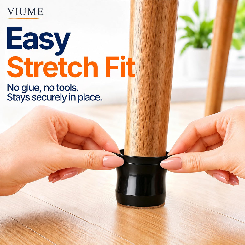 VIUME 24 Pcs Chair Leg Floor Protectors for Hardwood Floors Round