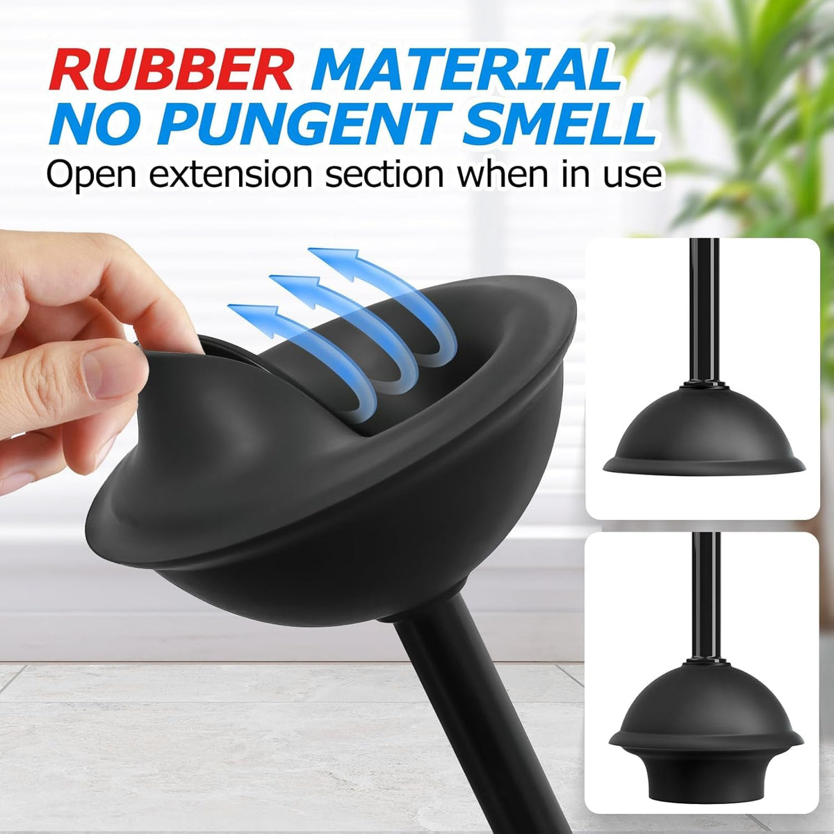 FORASTO 2in1 Toilet Brush & Plunger Set, Bathroom Essentials for Apartment