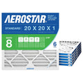 Aerostar Air Filter 20x20x1 MERV 8 AC Filter, HVAC, Furnace Filter, 6 Pack
