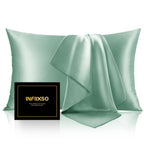 INFIIXSO Mulberry Silk Pillow Cases Standard Size with Zipper, Champagne