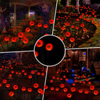 BeHiller Halloween Decorations Outdoor Solar Scary Eyeball Lights,2PACKS 12LED Green Eyeball Swaying Firefly Lights,Waterproof Solar Halloween Path Lights for Yard/Garden/Lawn/Party Decor