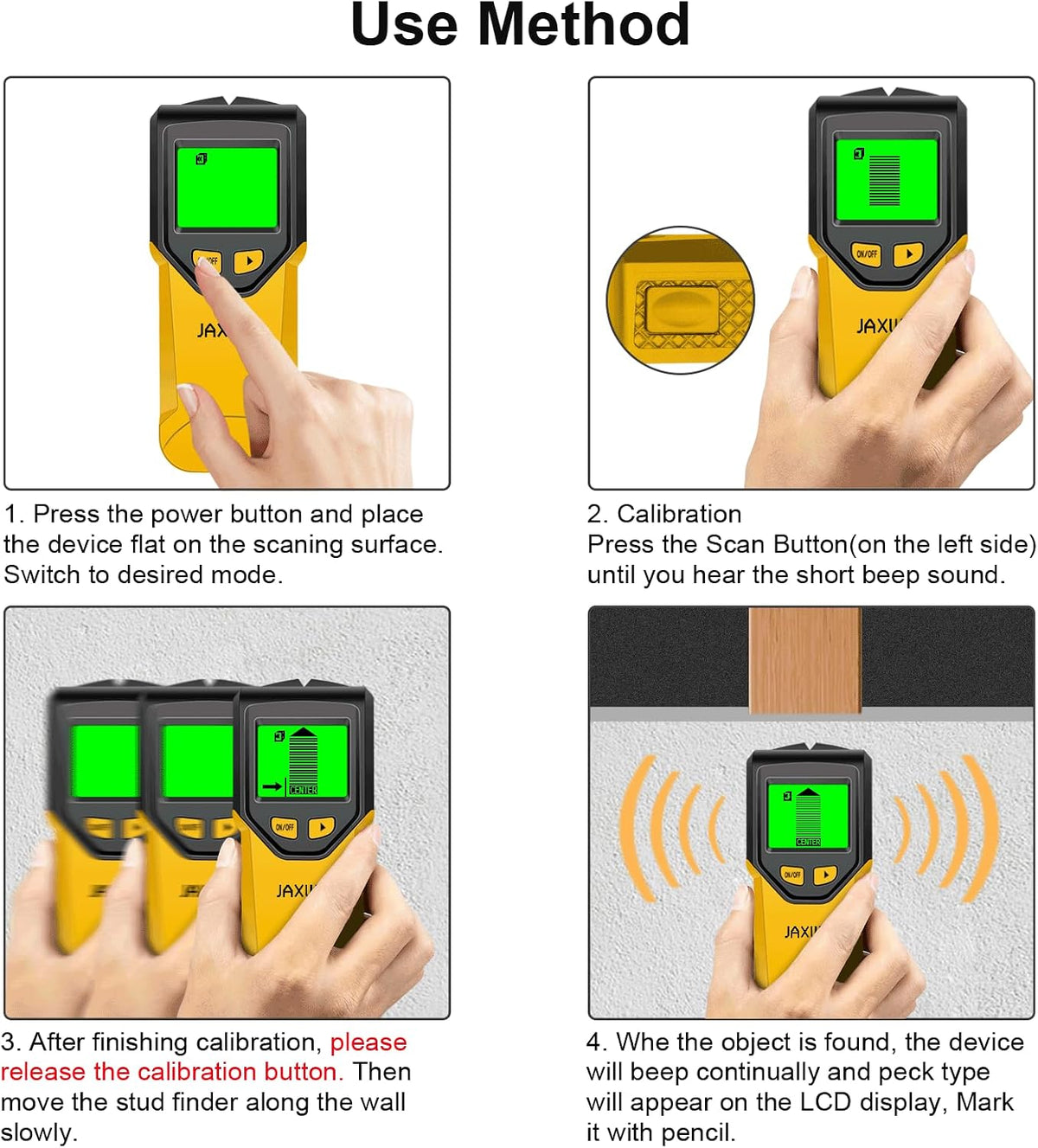 Stud Finder, Upgranded Wood and Metal Stud Detector, Live Wire Detection